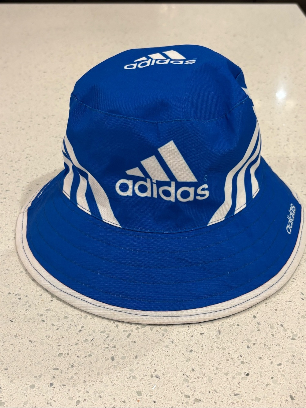 New Royal Blue Athletic Bucket Hat One Size Fits All Striped Outdoors Cap